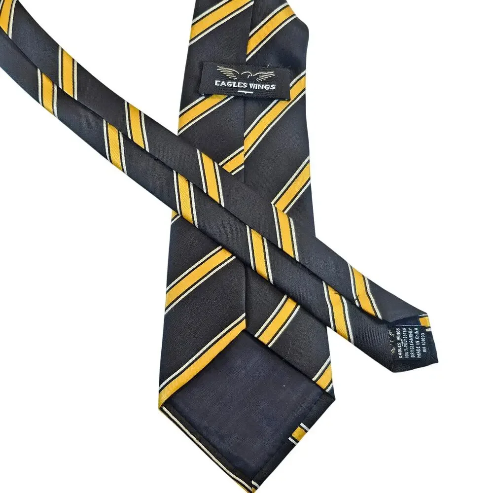 Eagles Wings Missouri Tigers Neck Tie Black Gold Striped 4x60 Polyester NCAA